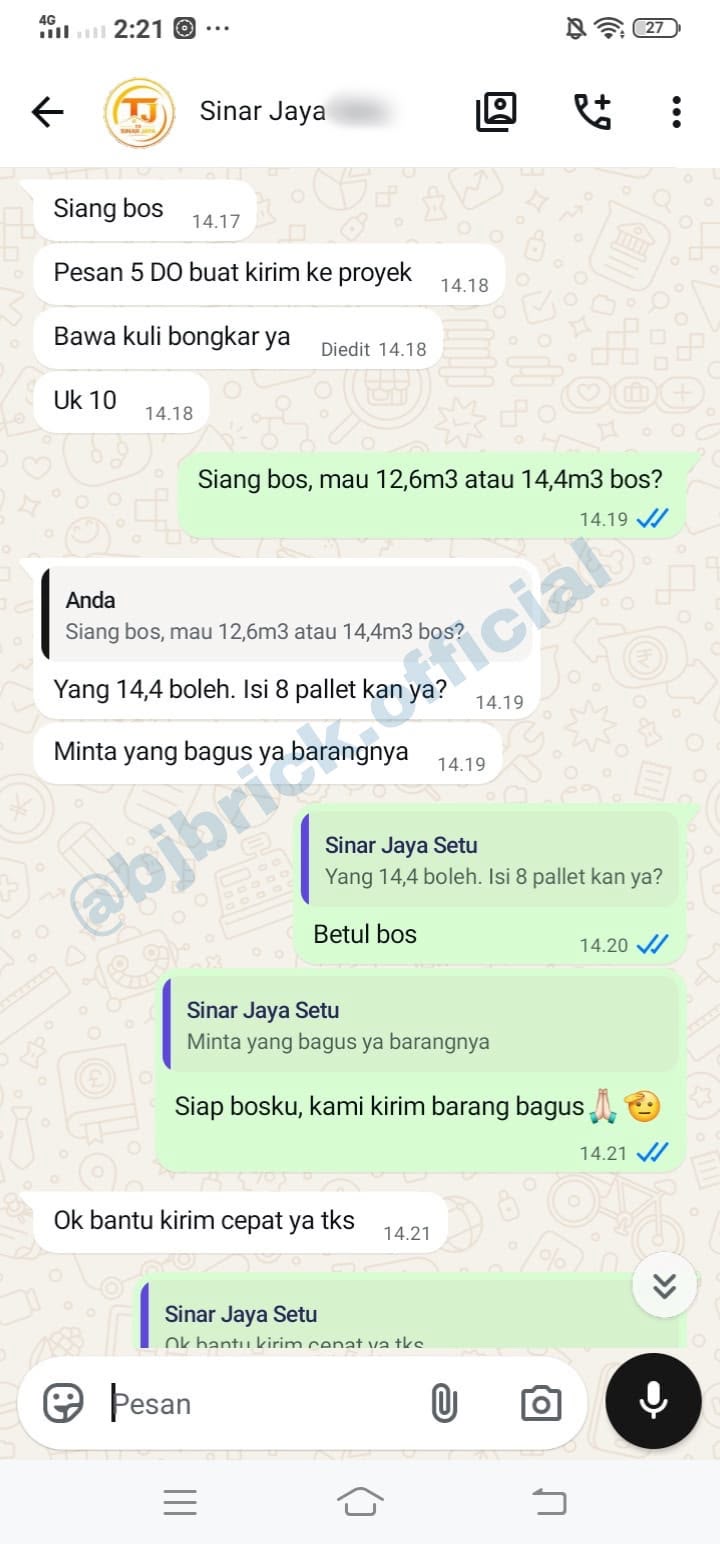 Testimoni pelanggan BJ BRICK